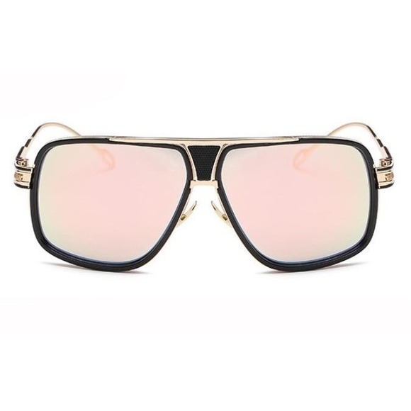 Aviator Sunglasses Gold Frame Pink Lens Fashion Pilot Sun Glasses Luxury Lentes - Picture 4 of 8